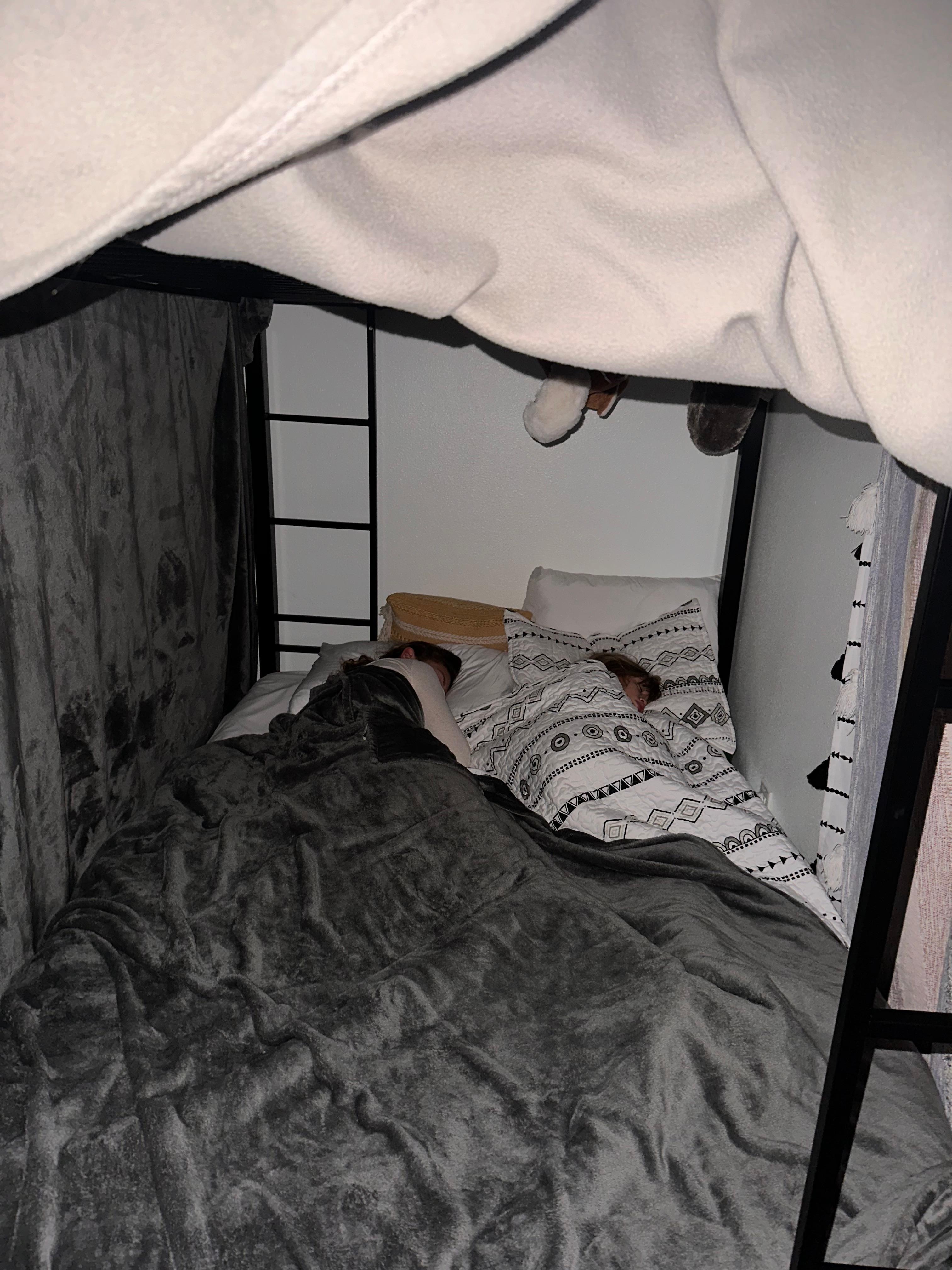 Made forts out of the amazing bunk beds! 