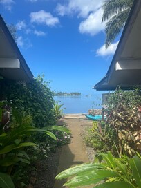 Walkway through the garden to the bungalow door