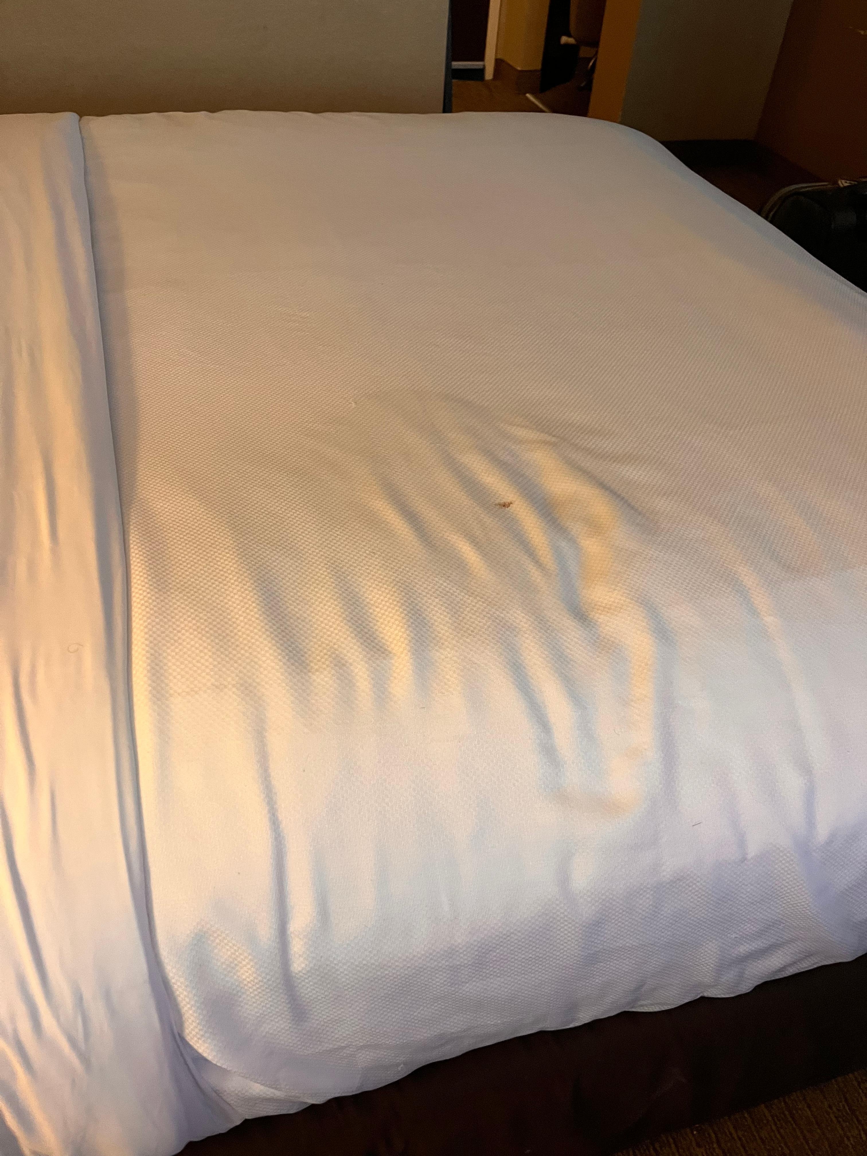 Concerning stain on the bad that was wet