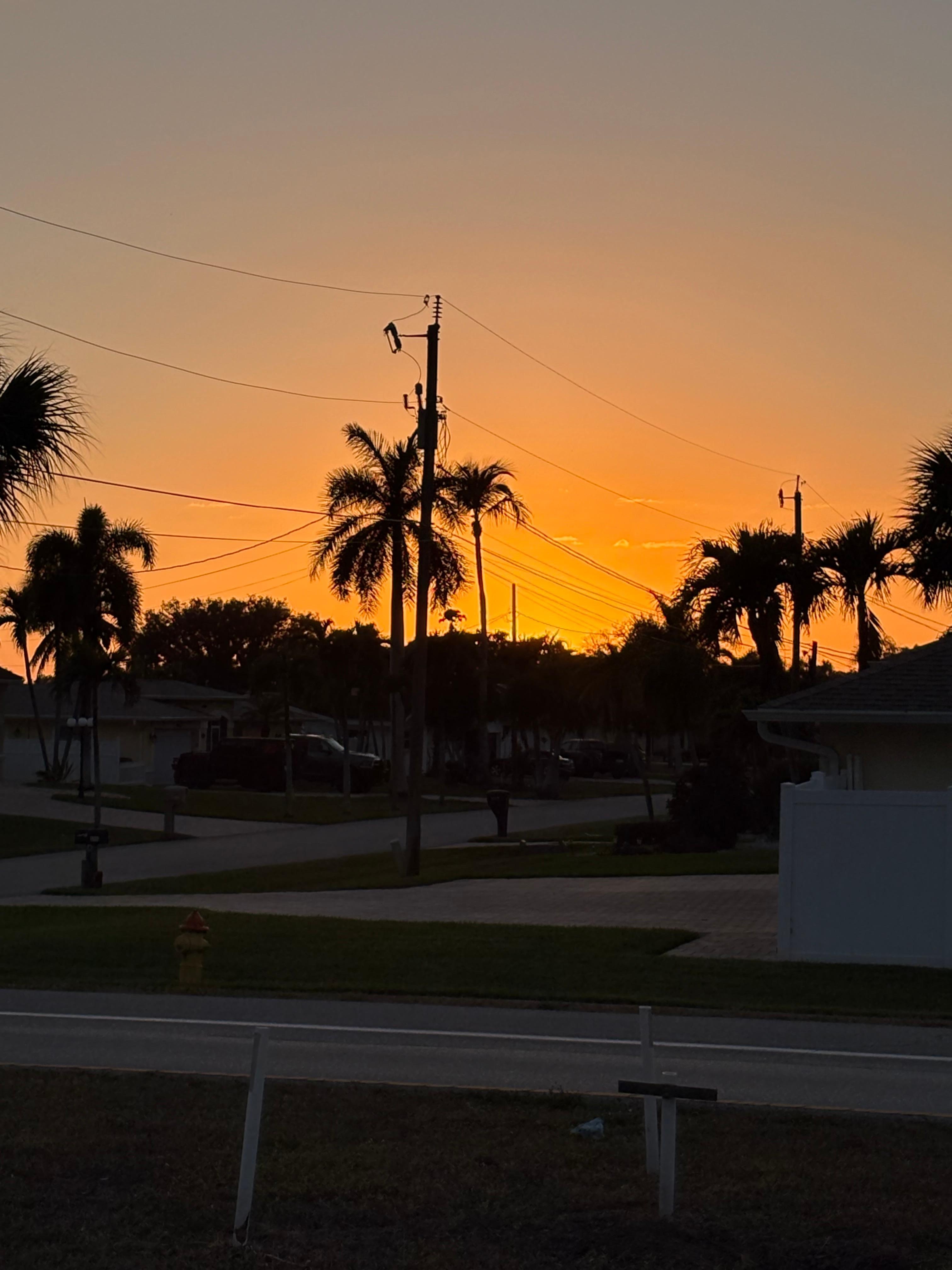 View from out front of Apt of sunset