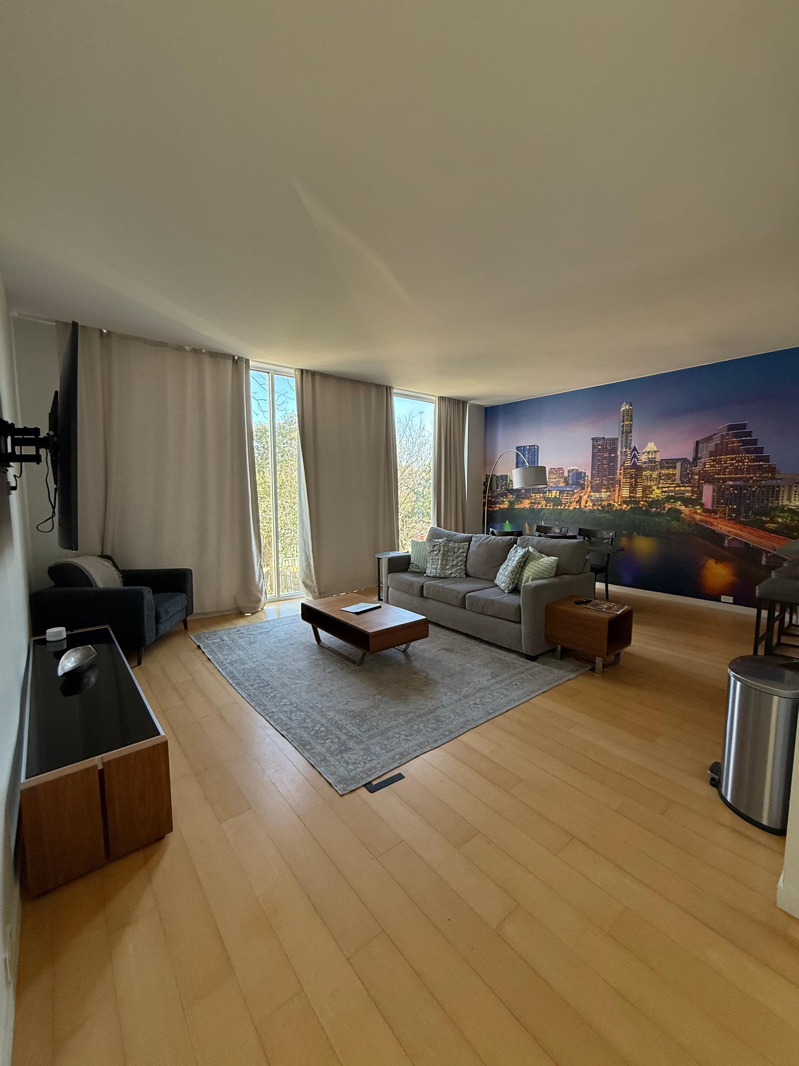 *Taken on our departure, not our arrival. This is the living room and dining room area. 