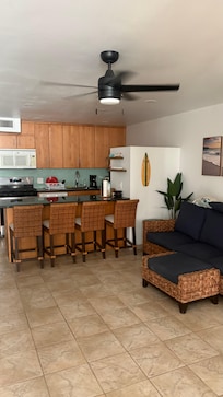Living room and kitchen