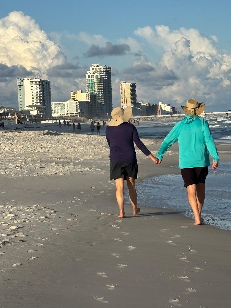 Nice walk on the beach.