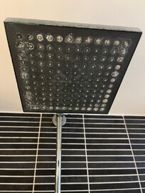 Limescale crusted showered