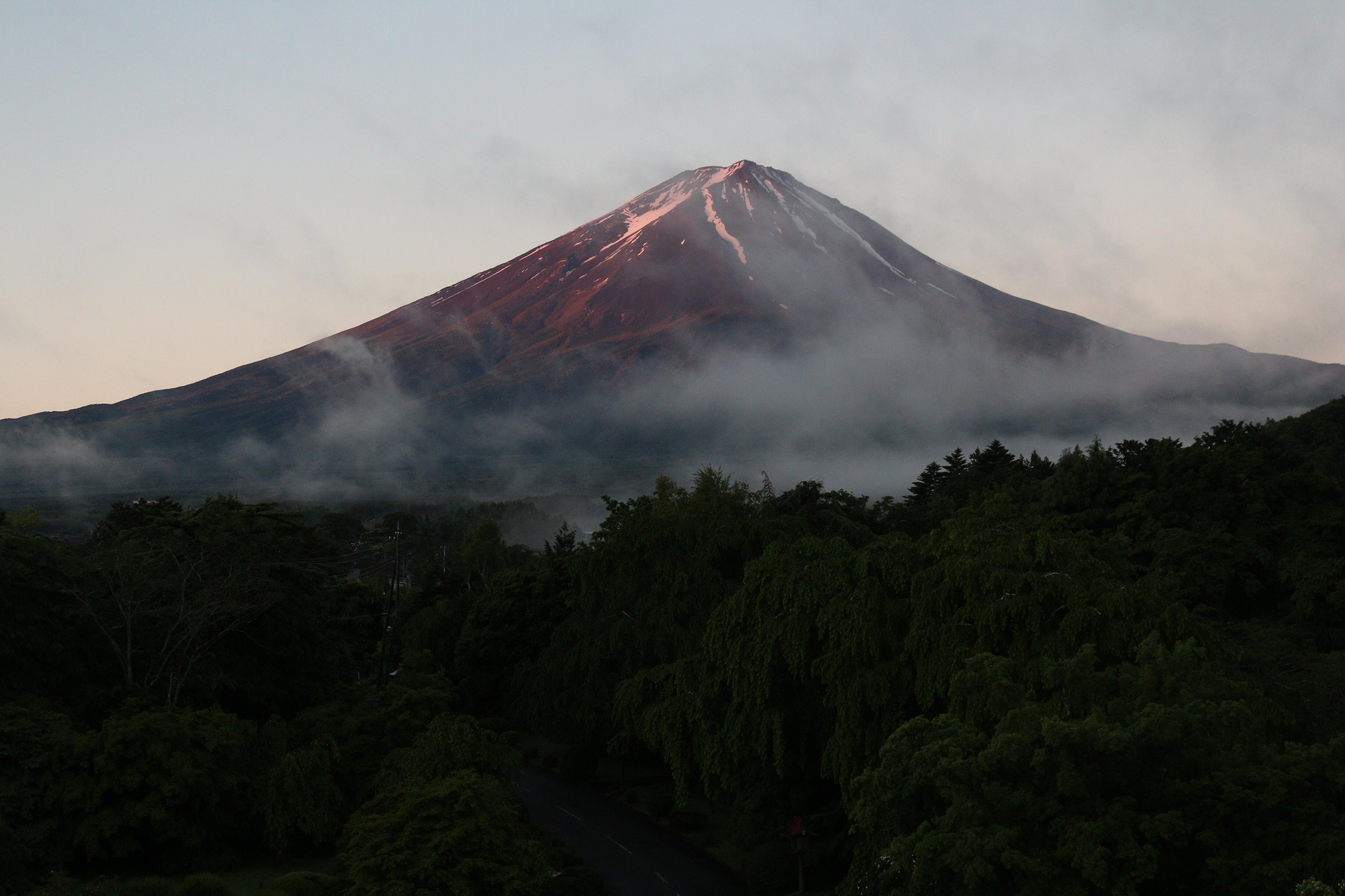 Fuji view at sunrise from our room