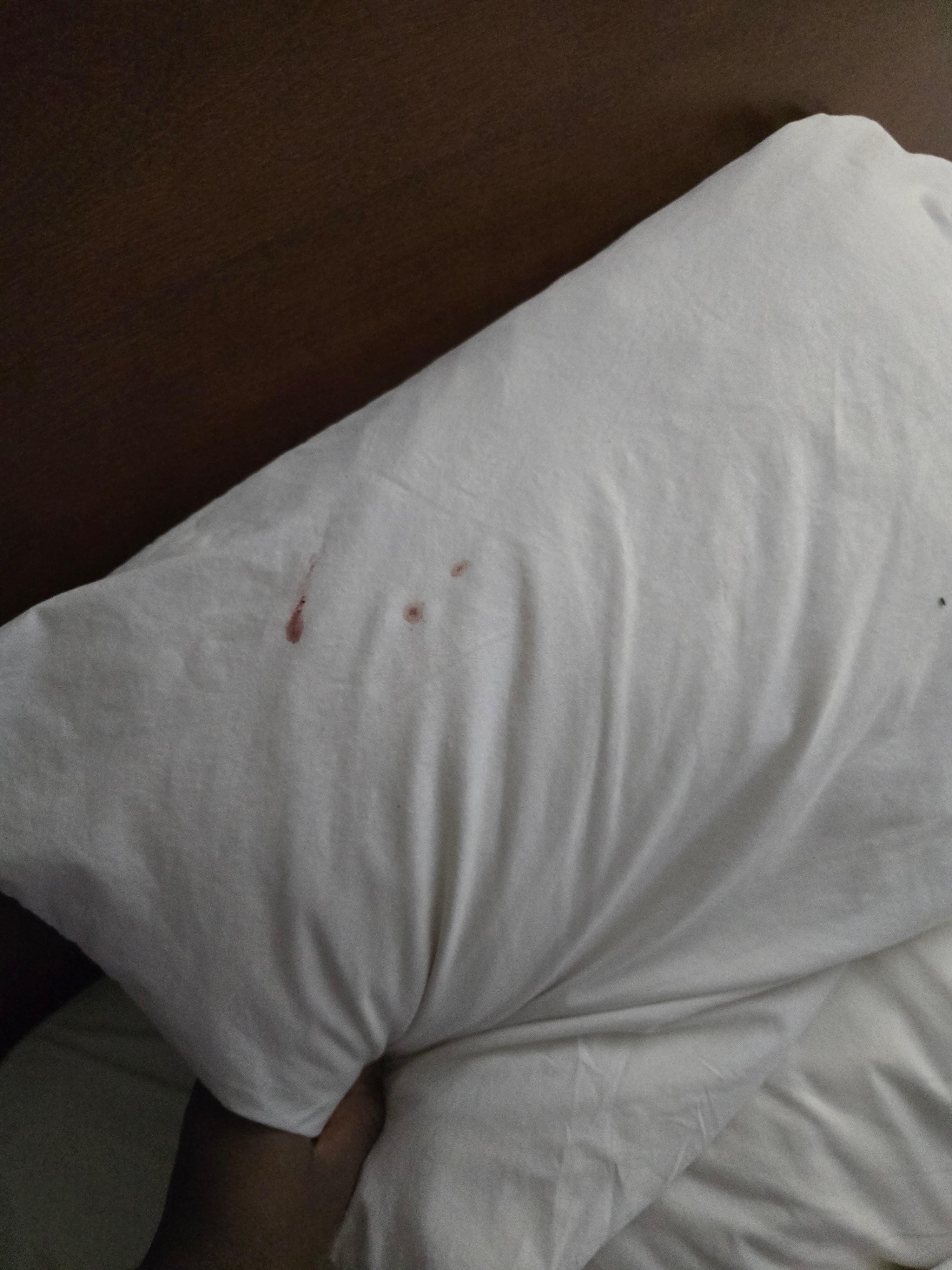 Blood stained pillows 