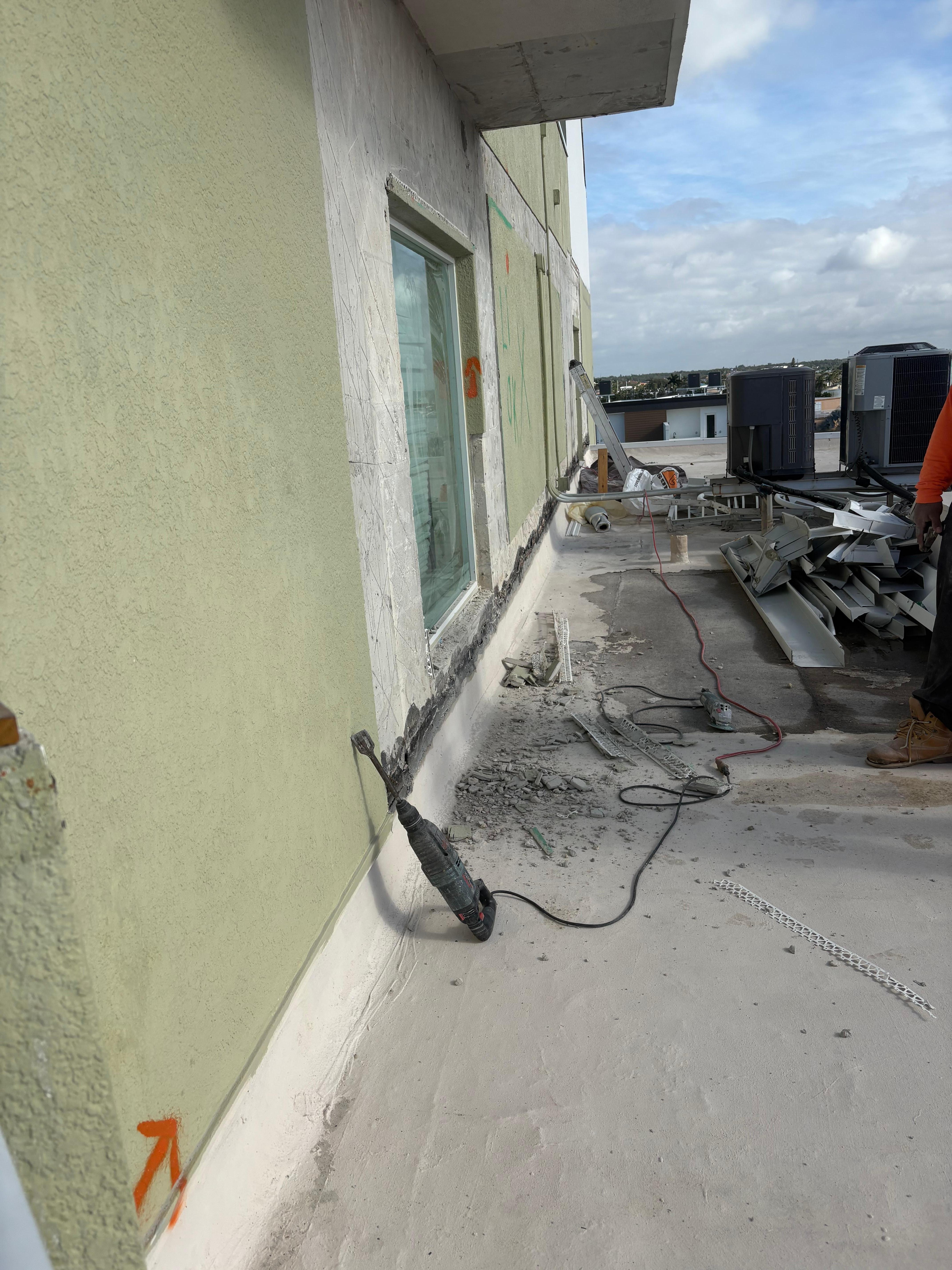The jackhammer used on the window outside our room. 