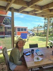 Chilling in the shaded area