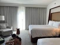 Our room was much larger than I expected . We had the corner room ocean view on the 7th floor (top floor)