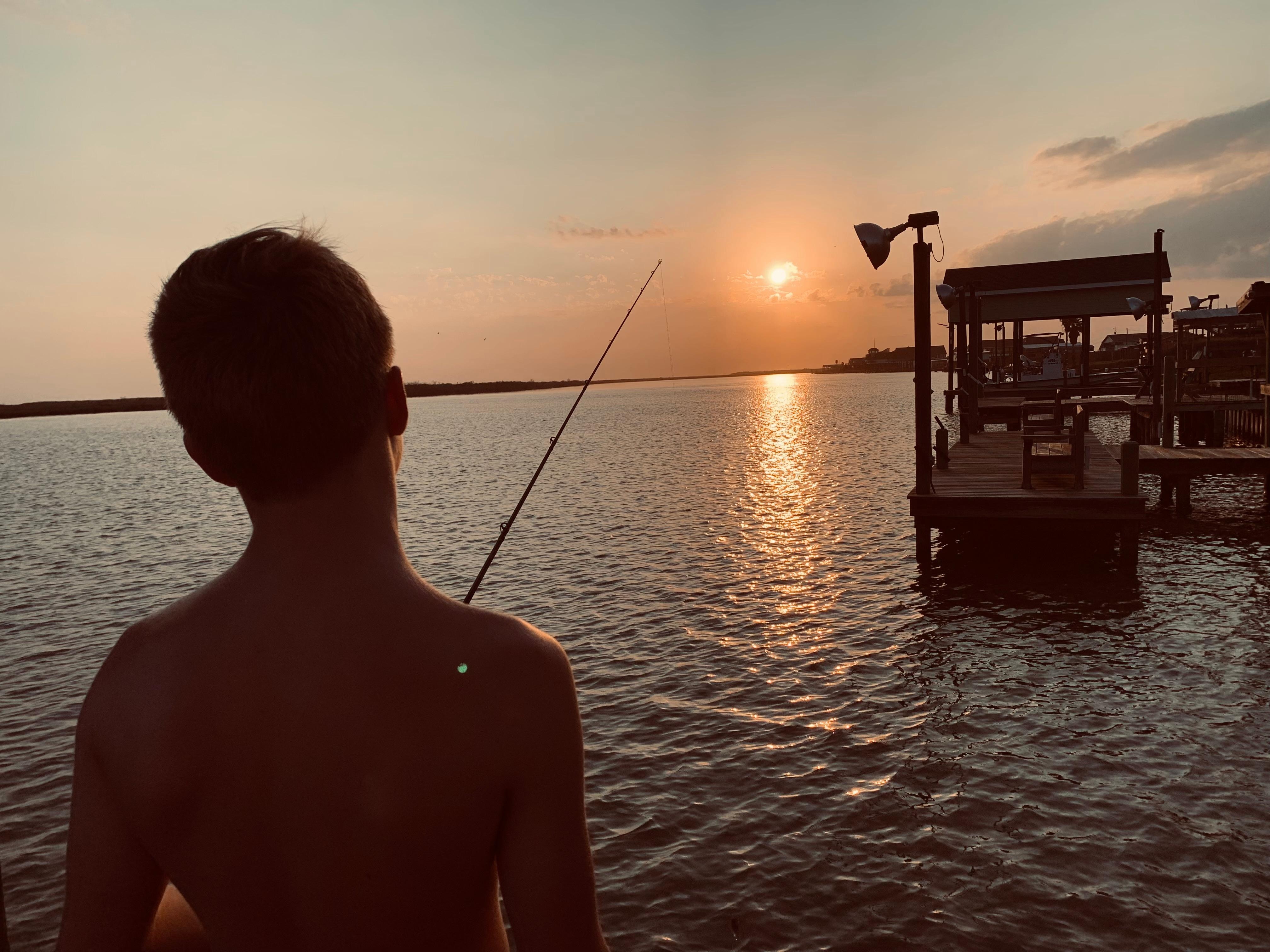 Fishing off of the dock - late in the day