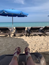 Enjoying the view underneath an umbrella was breathtaking.