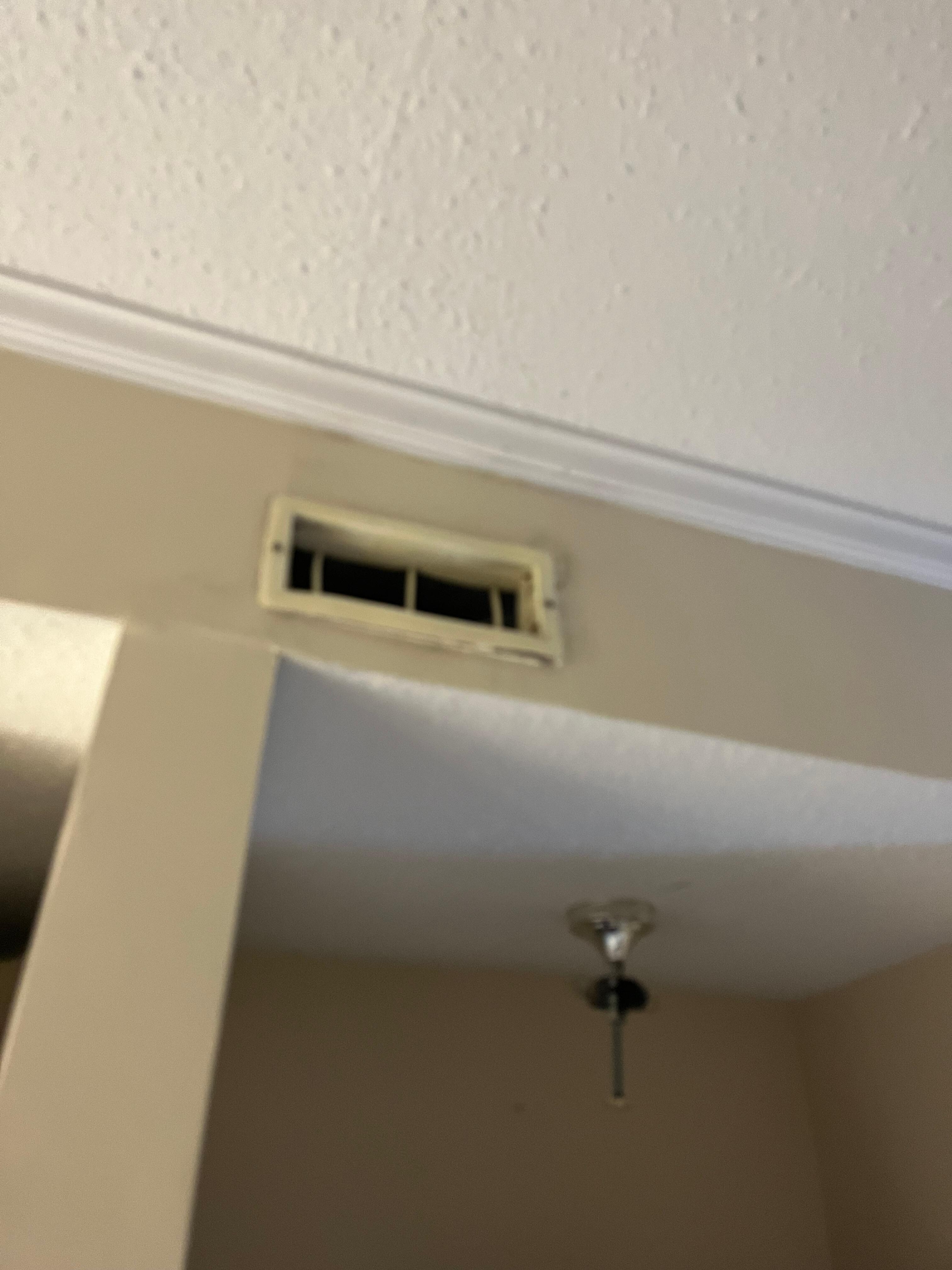 Vent that fell out and hit husband in the head