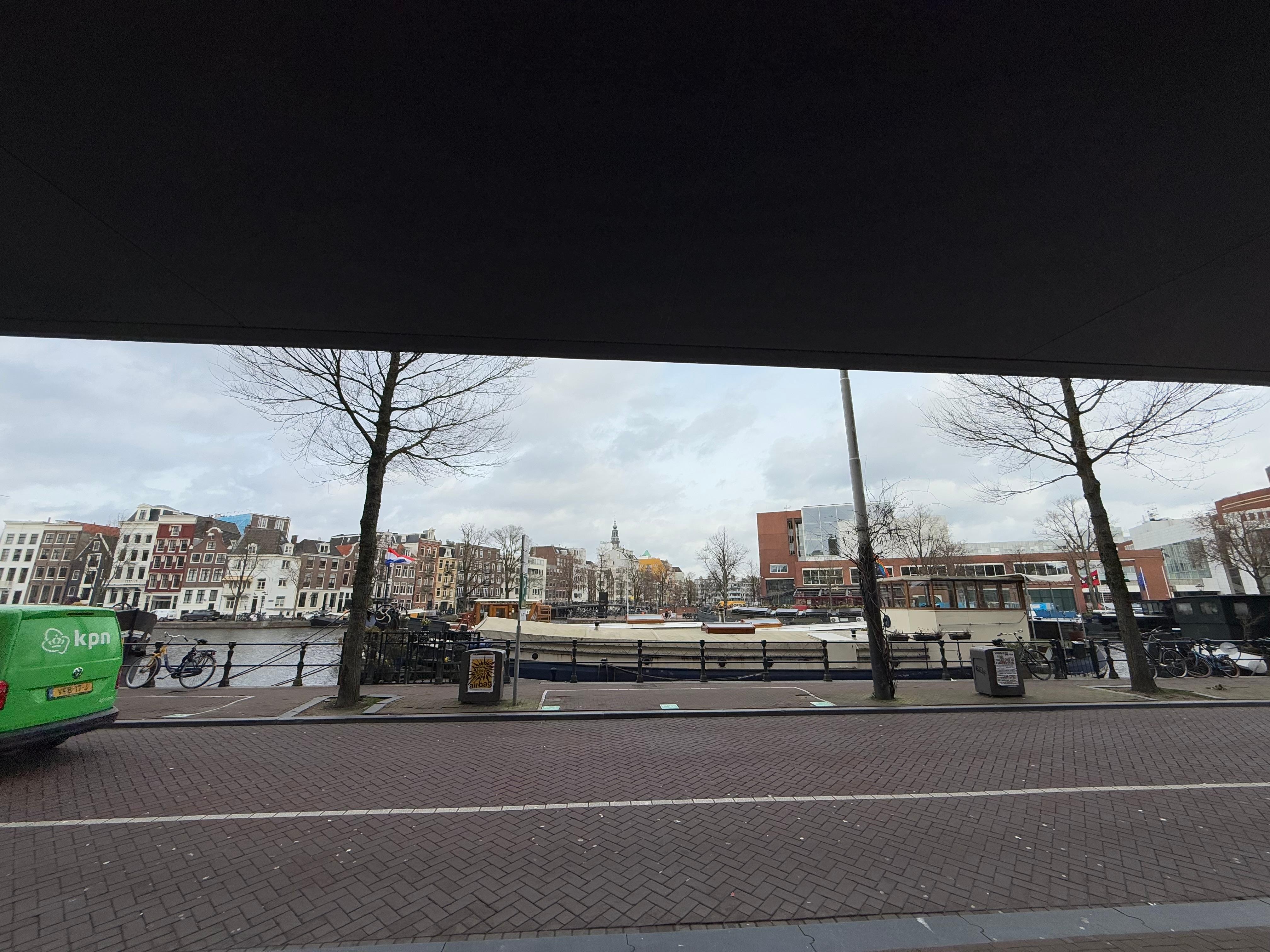 Right outside the hotel doors 