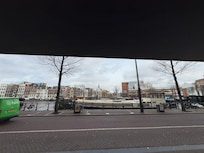 Right outside the hotel doors