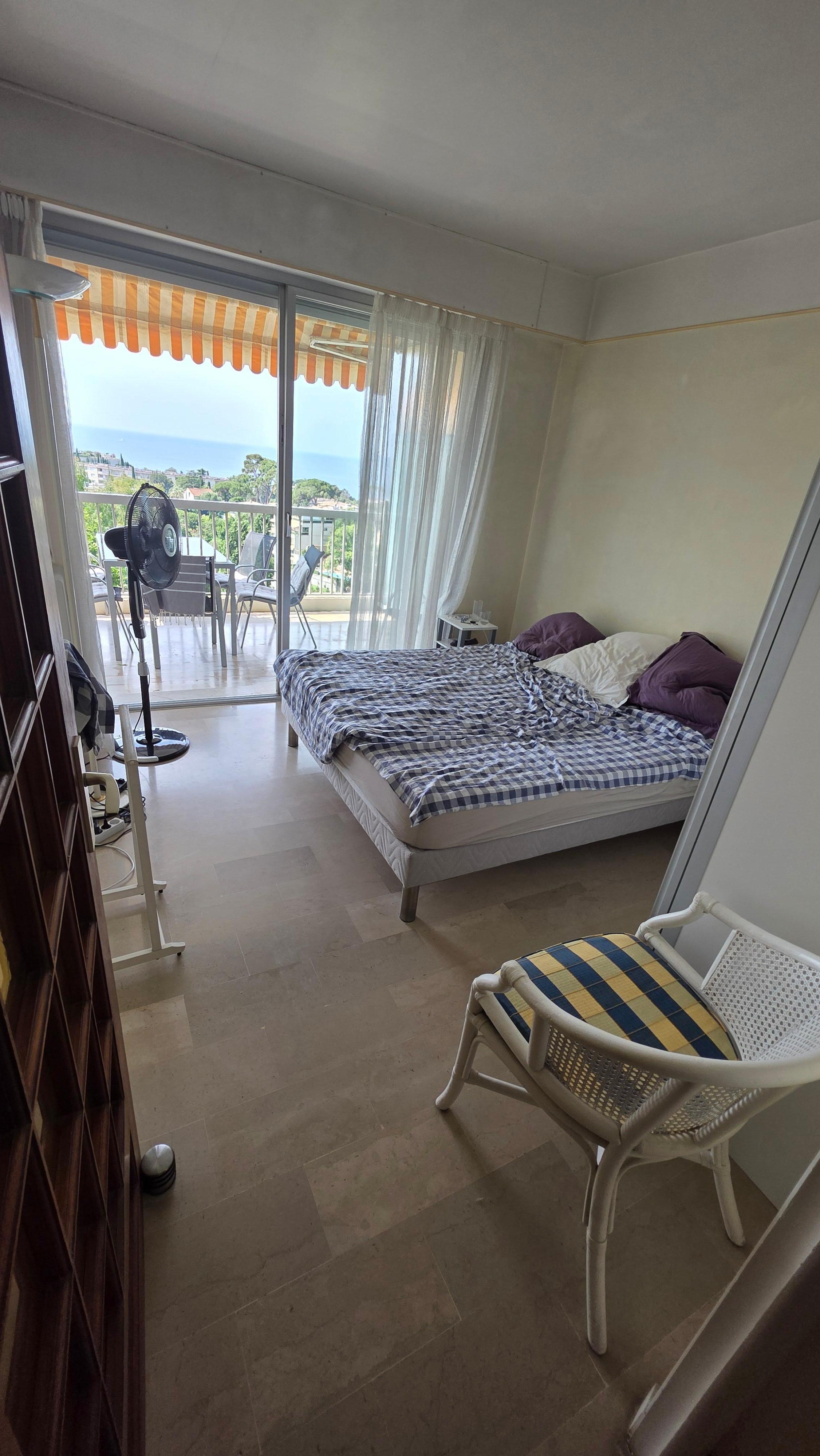 A bedroom with a view