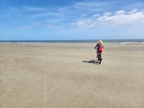 Cycling at the beach