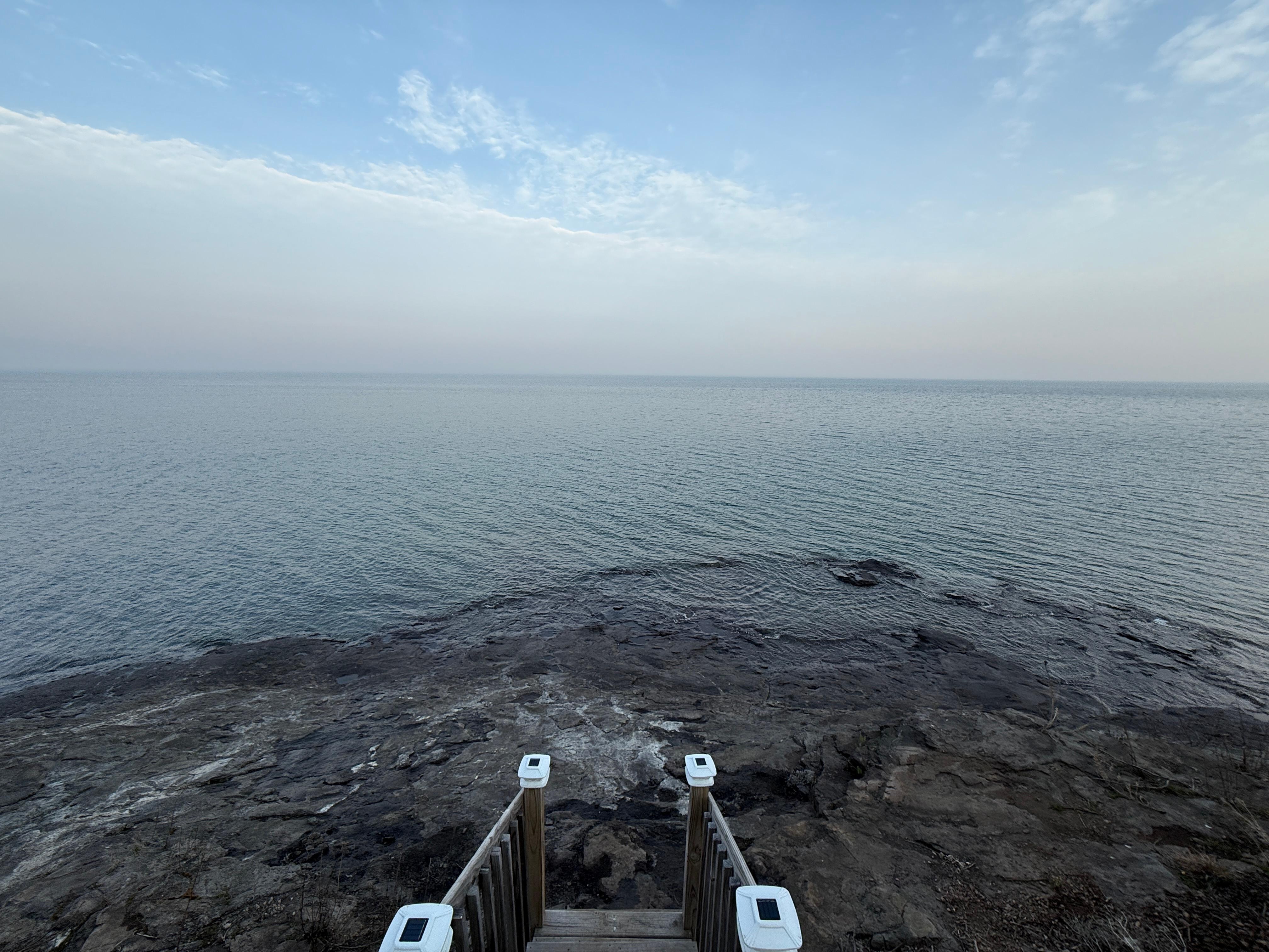 Stairs to the lake