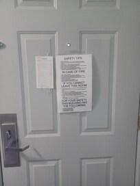 Dirty taped up signs