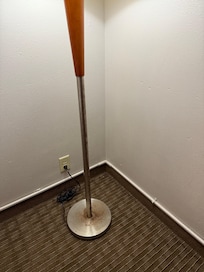 Water damage, rust on light fixture.