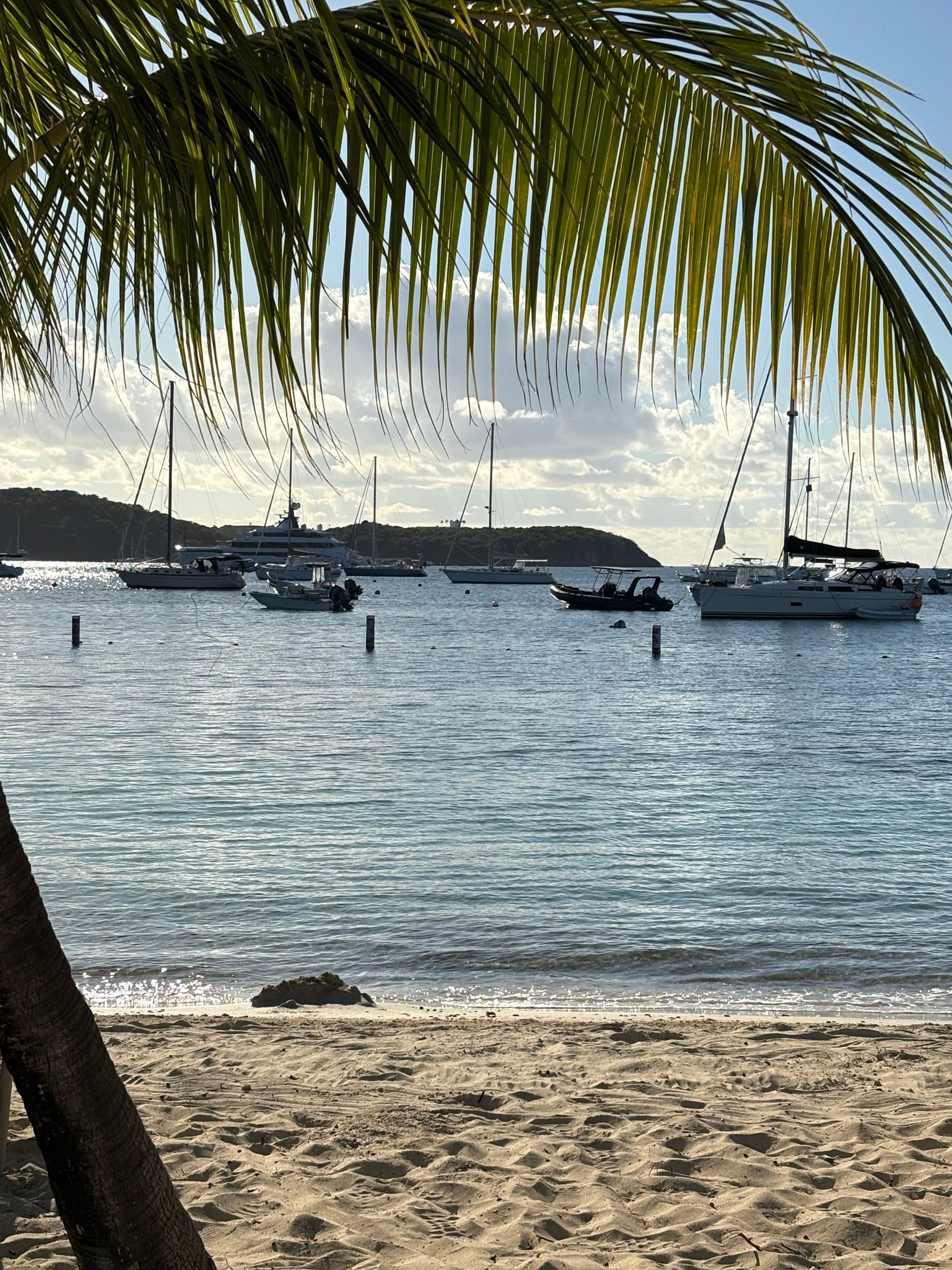 View from lounge chair on beach 