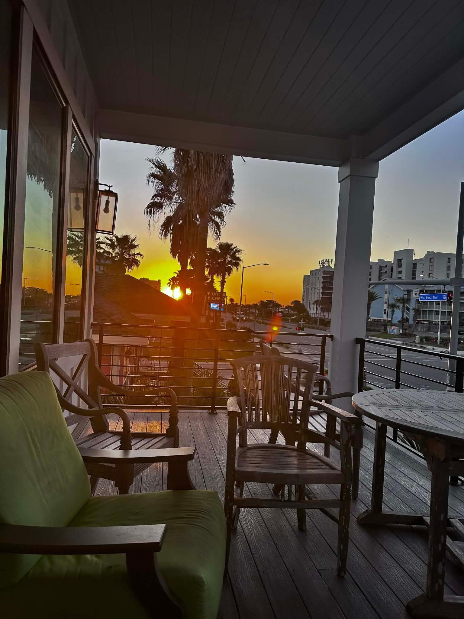 The sunrise from the balcony