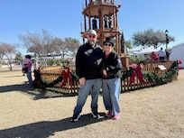Selfies in front of German Christmas Pyramid