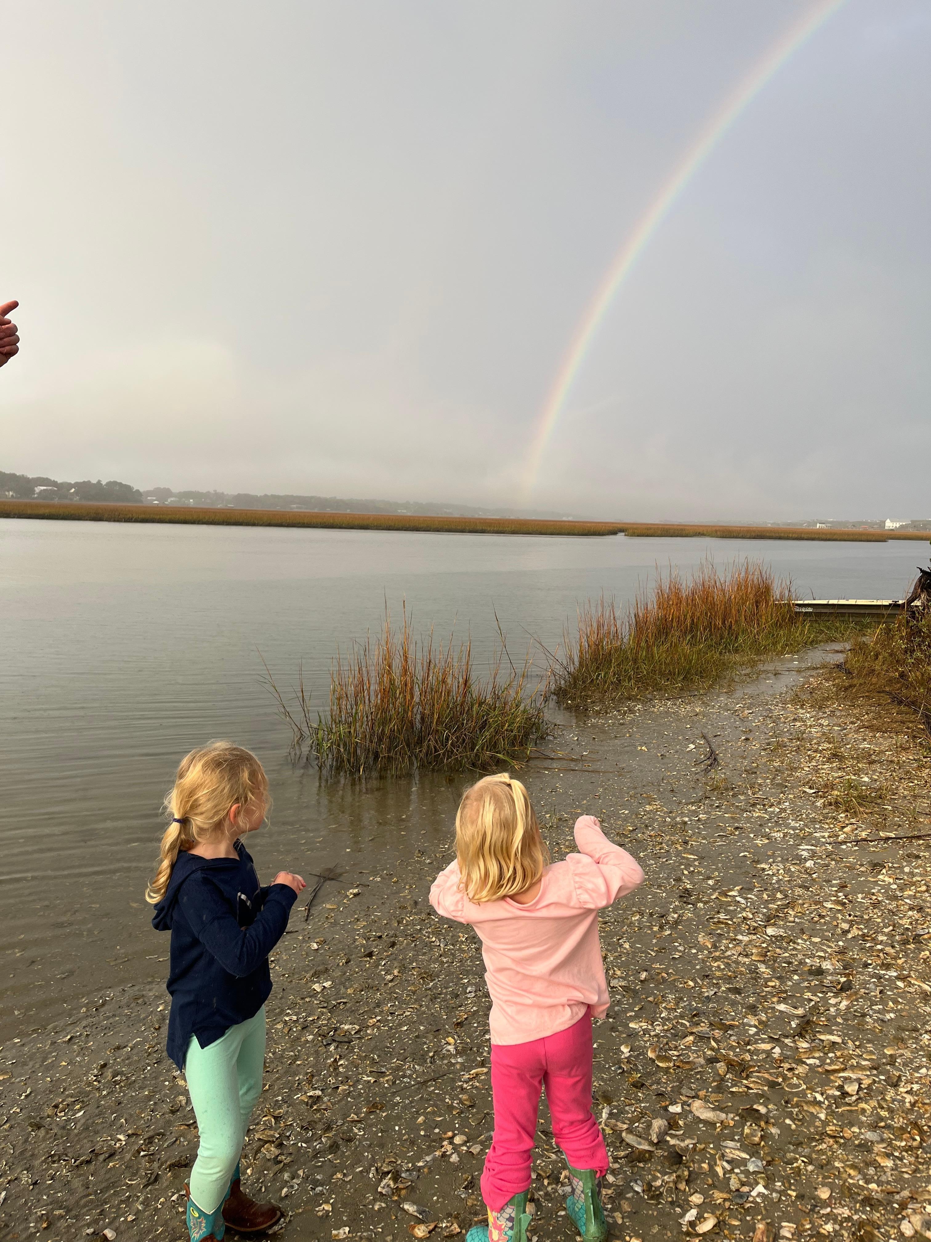 Rainbow on the creek at Log Inn