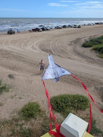 View of our kite from the balcony. Beach right in front of the house.