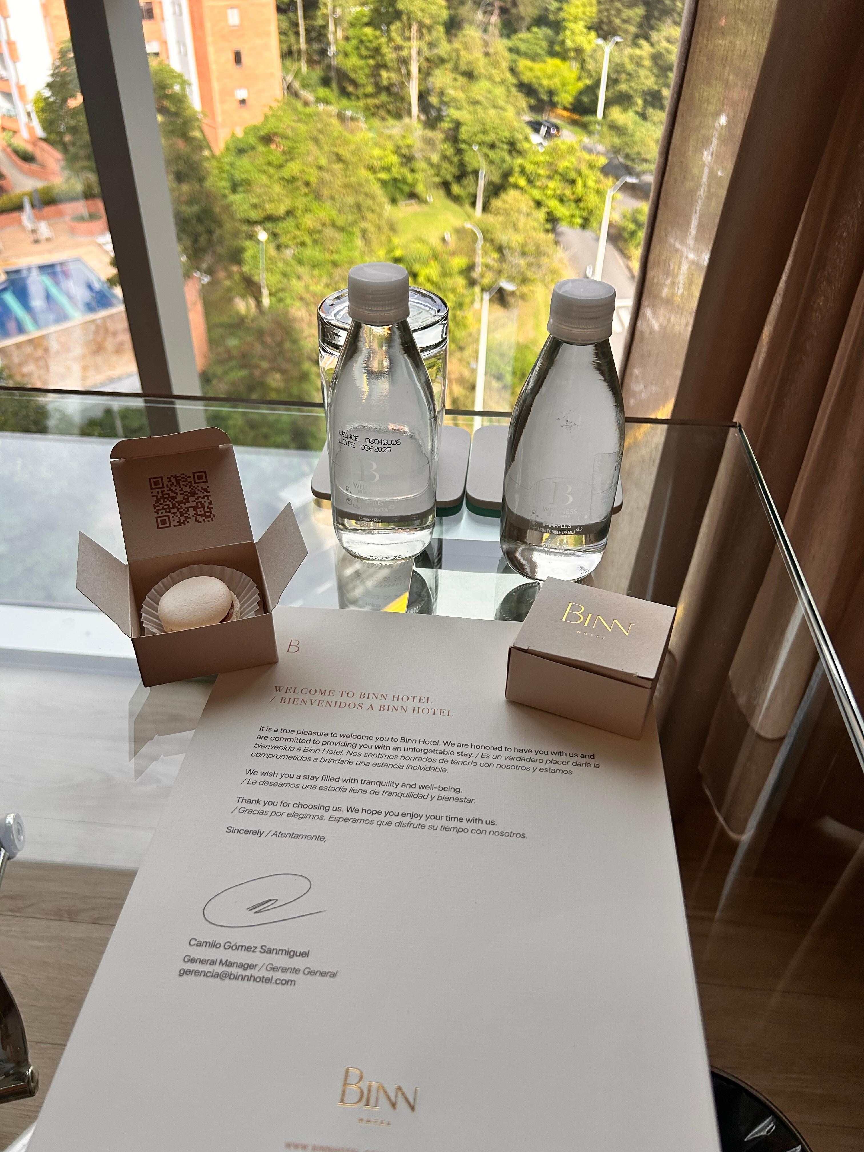 Welcome letter and treats 
