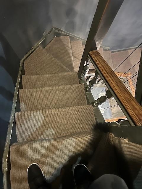 This is the very narrow, quite steep, staircase.