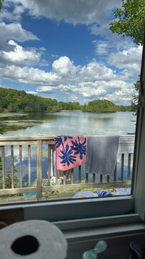 Beautiful view from the kitchen and deck.