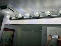 Burned out light bulb in bathroom.