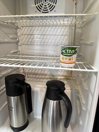 Gross extremely dirty fridge in breakfast area. I almost called the health department.