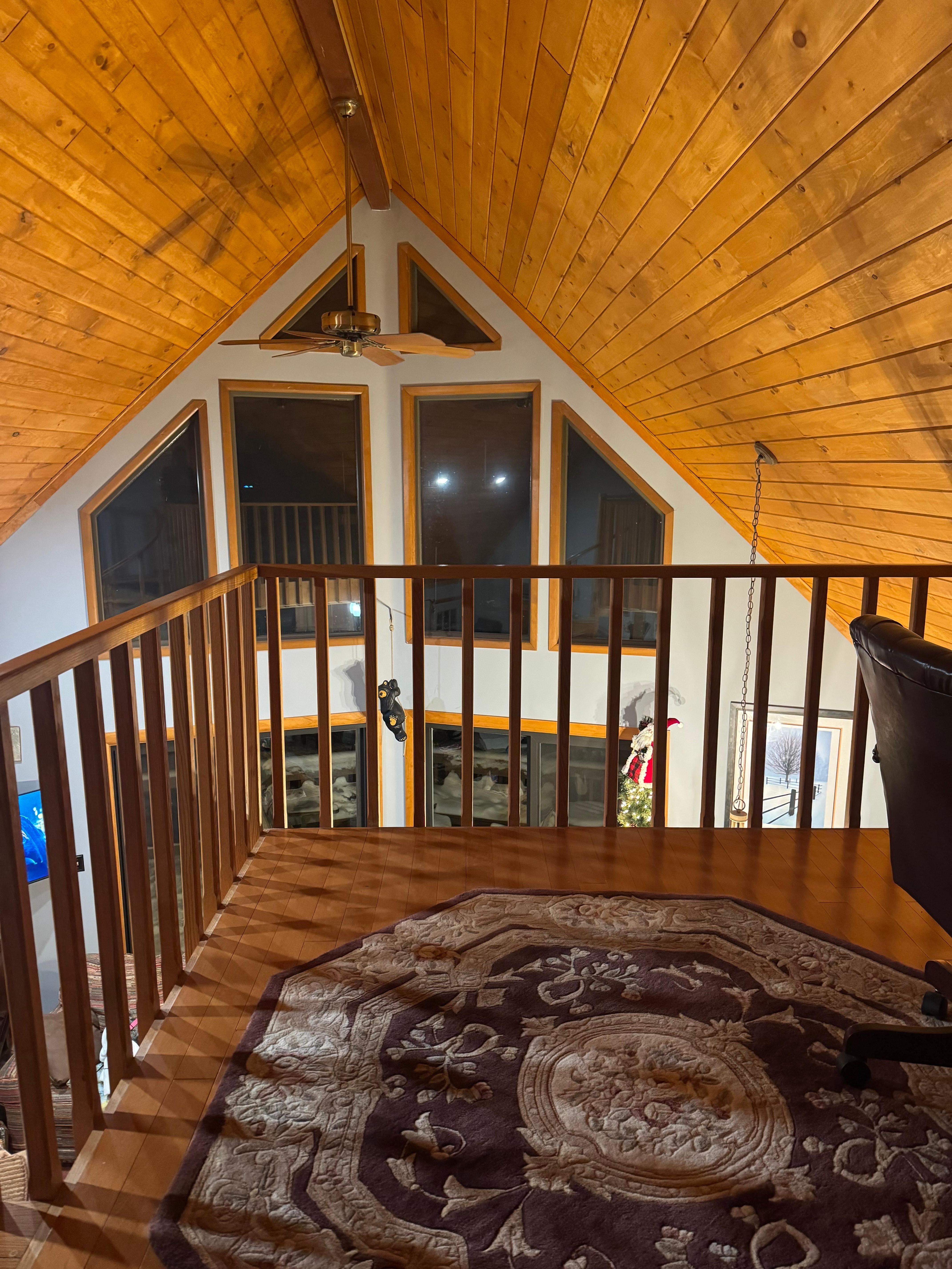 The home looked beautiful at night with a fresh snowfall. 