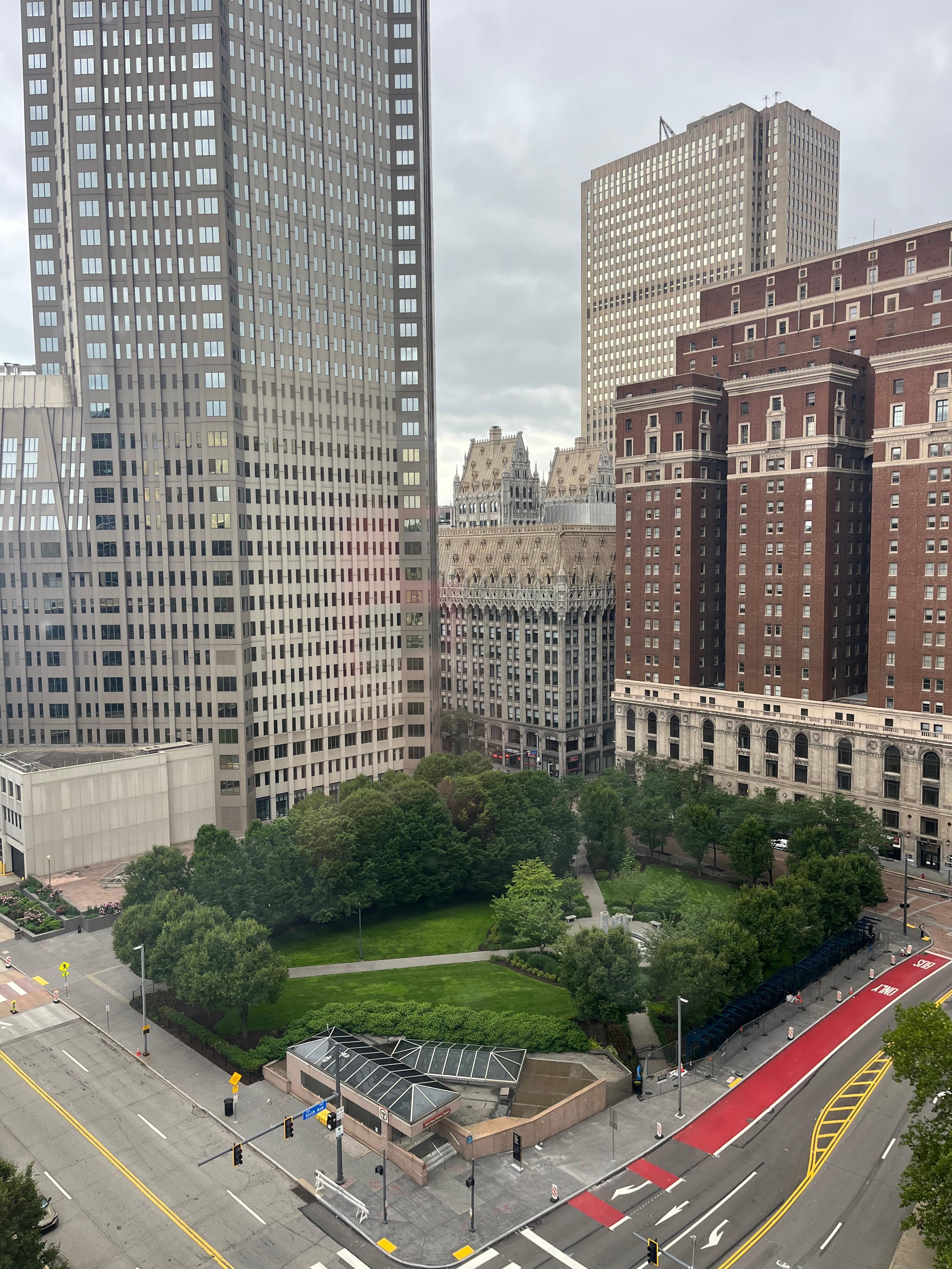 The view of the transportation station from our room 