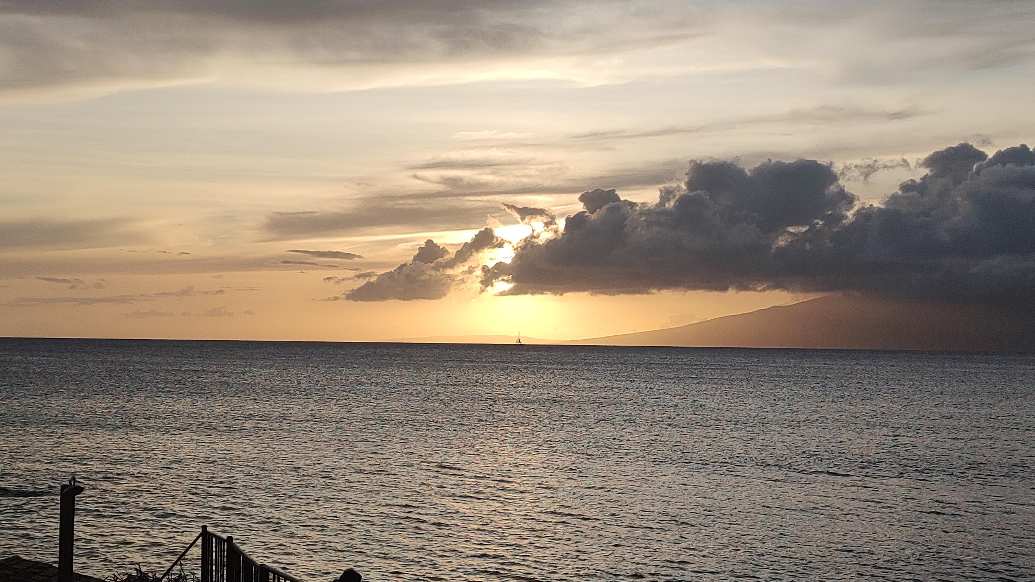 Sun setting from balcony.