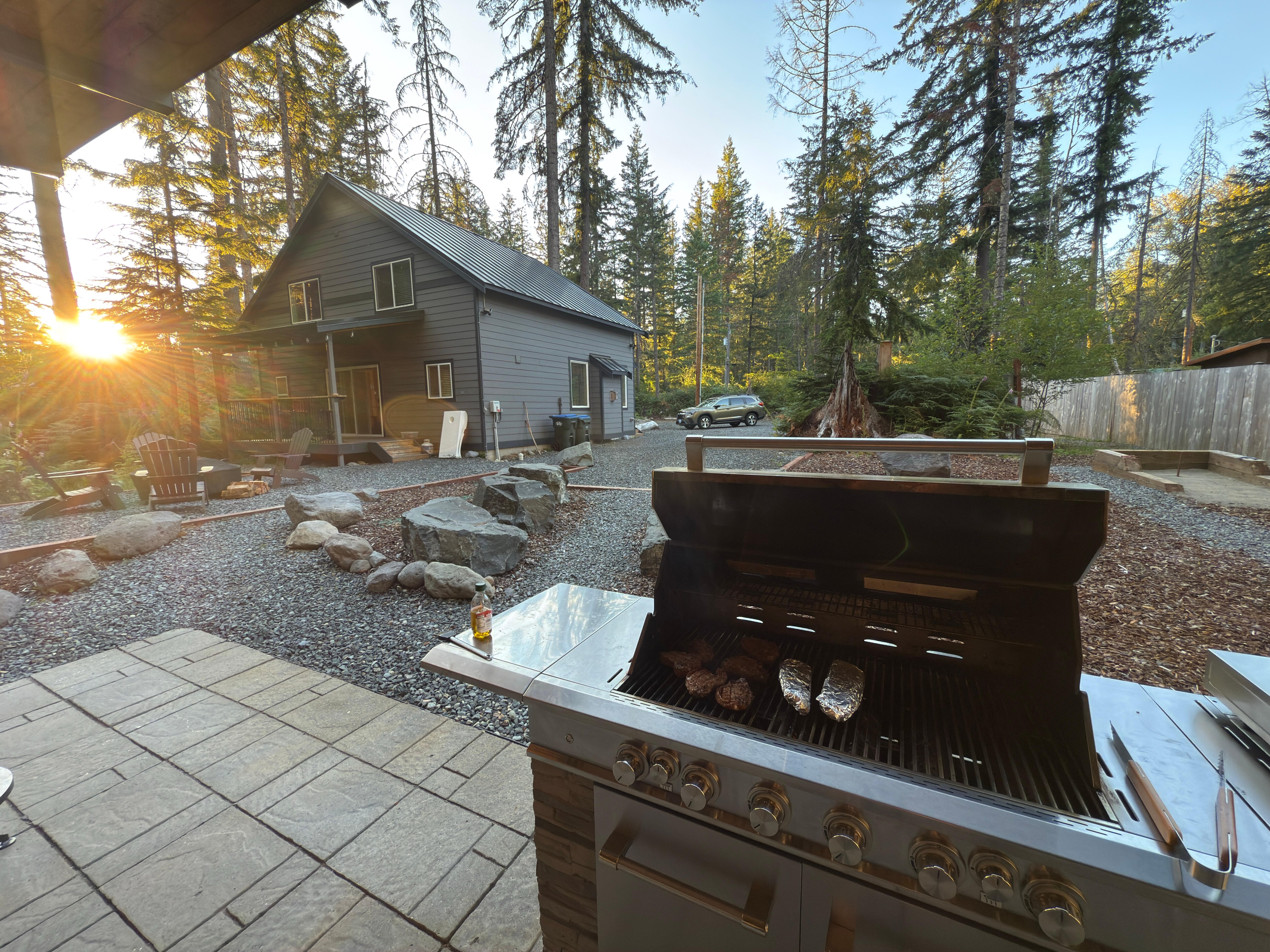 Great back yard BBQ and set up