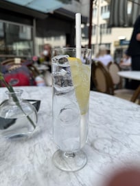 Outside dining and local gin and tonic