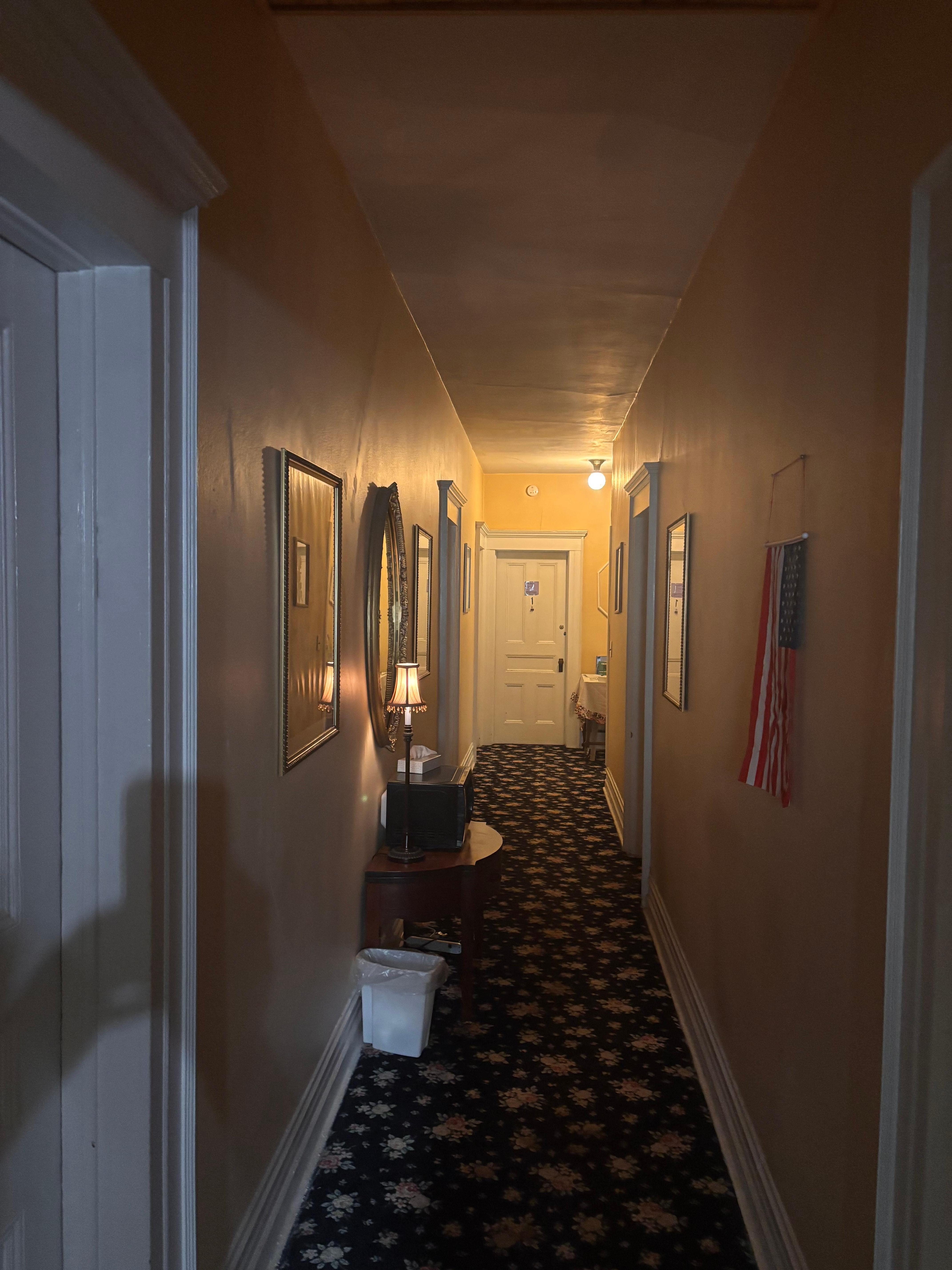 Hallway with amenity table ? 