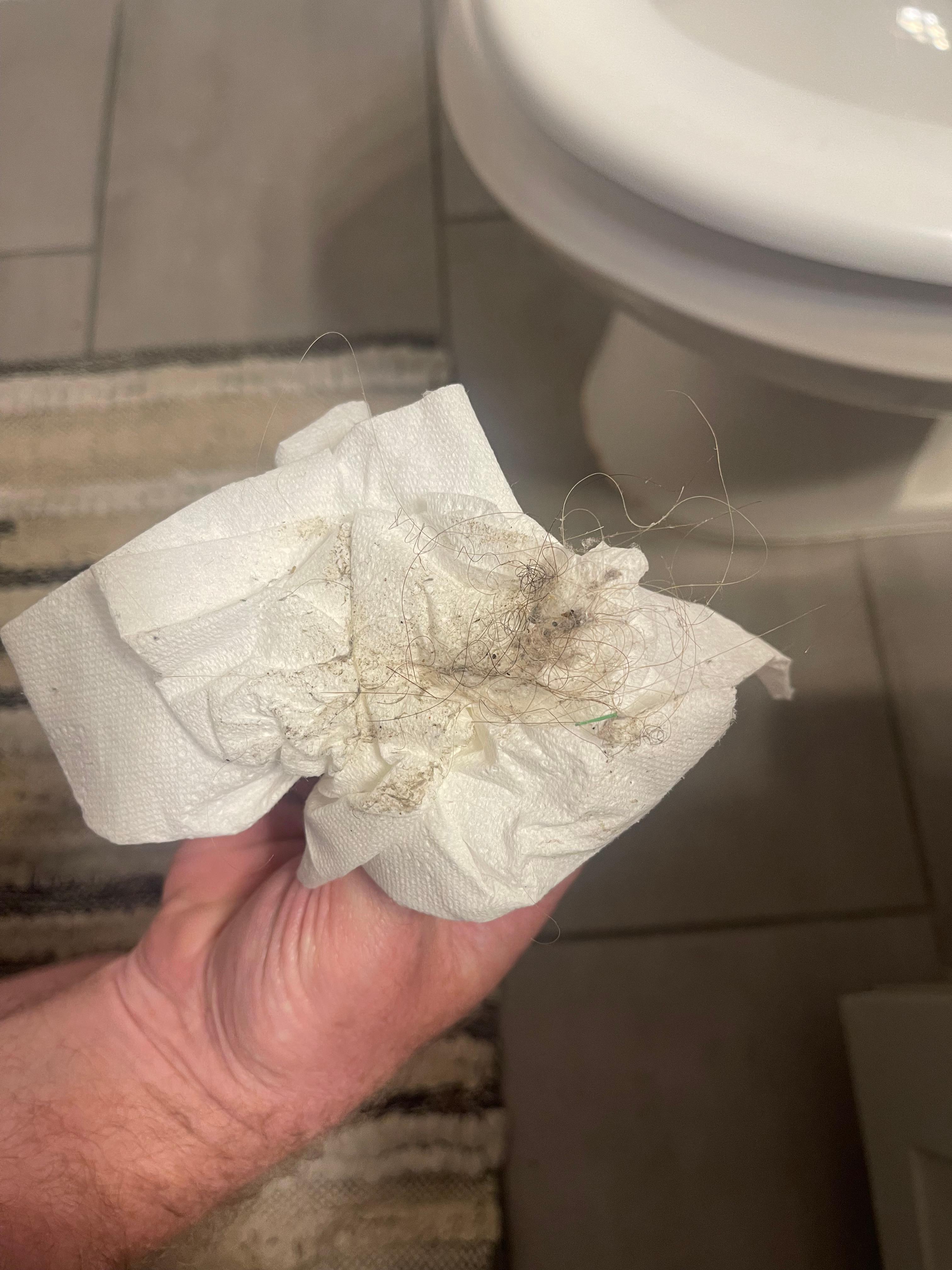 Wiped from around toilet