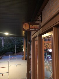 Downstairs patio s
Saw Mill Brewery sign