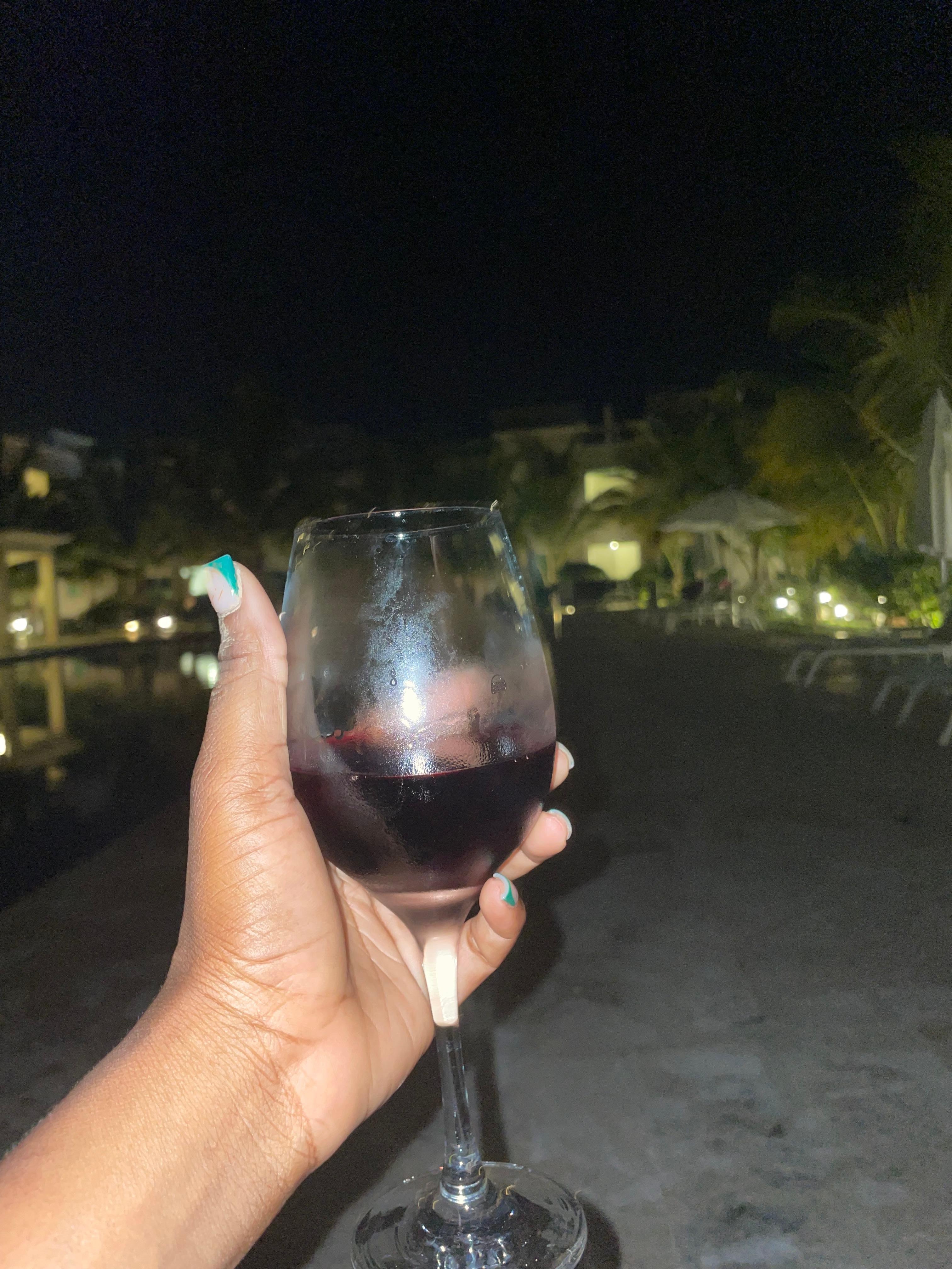 Pool side at night
