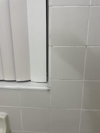 grout missing, gunk entrenched
