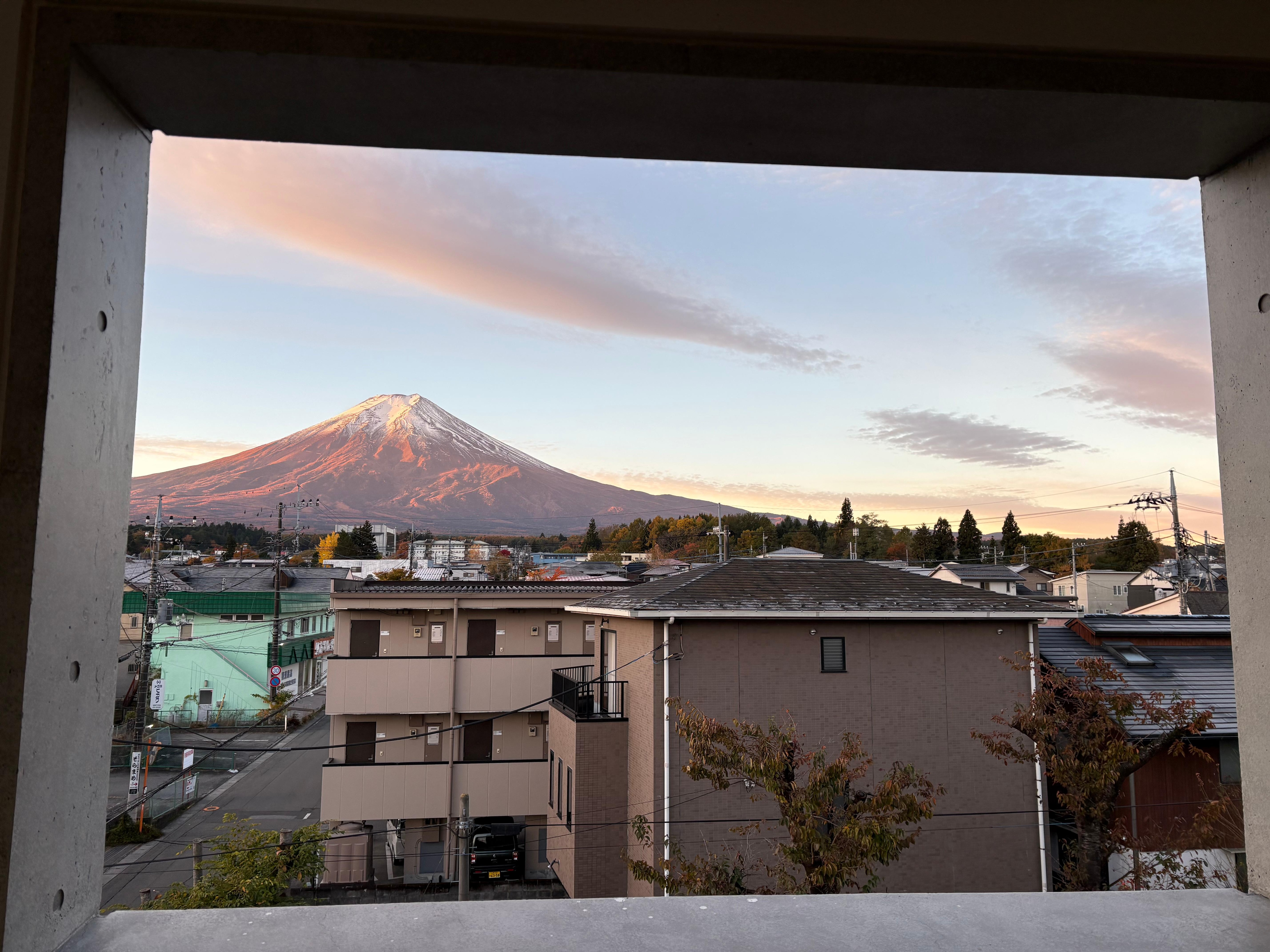 Sunrise view from rooftop 