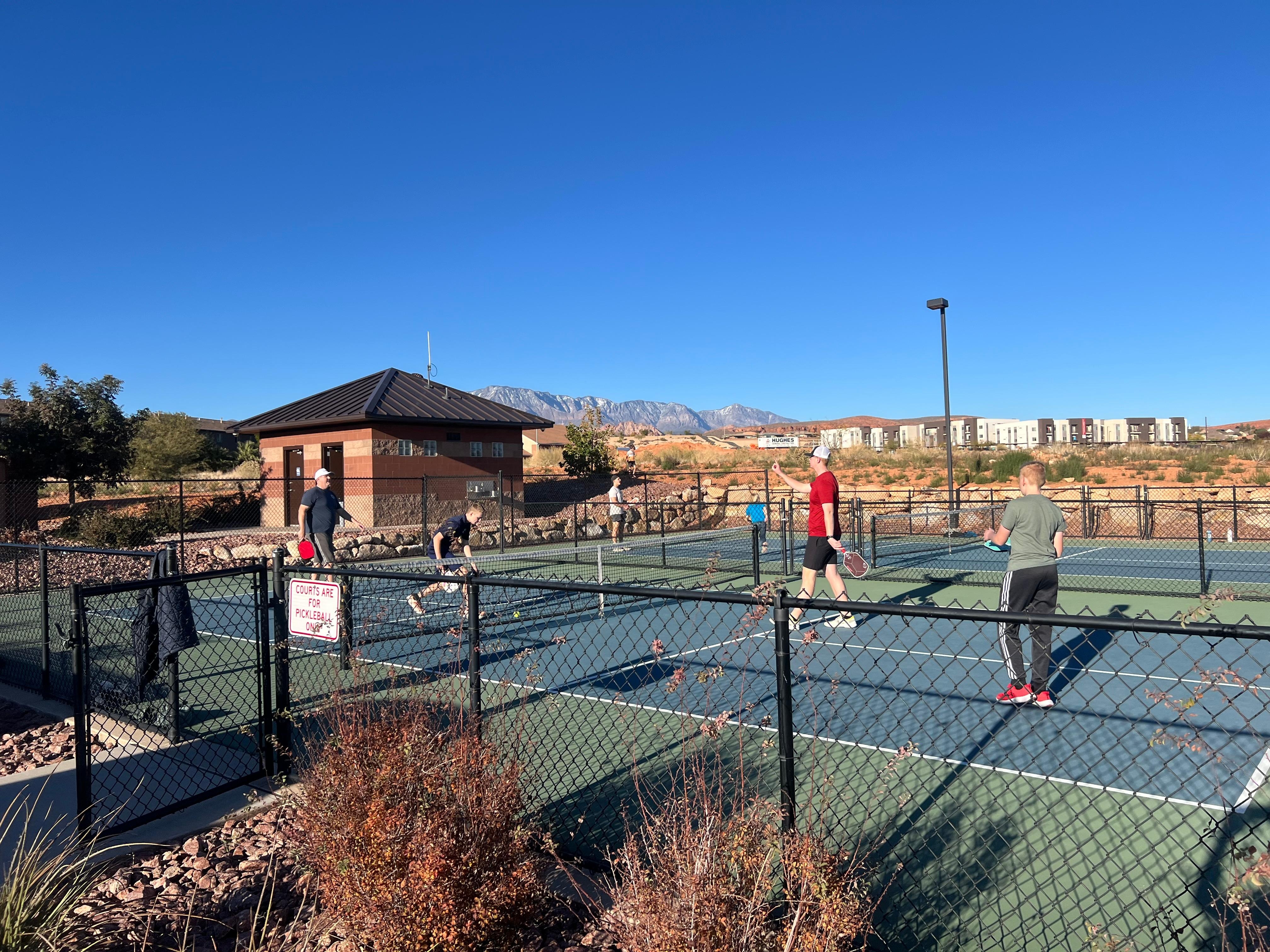 Pickle ball at a nearby park!