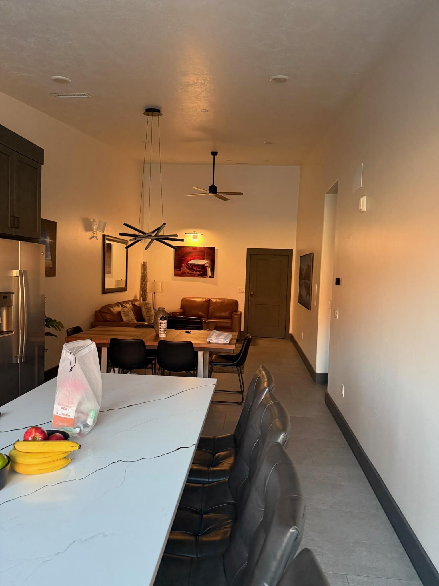 Living space and kitchen