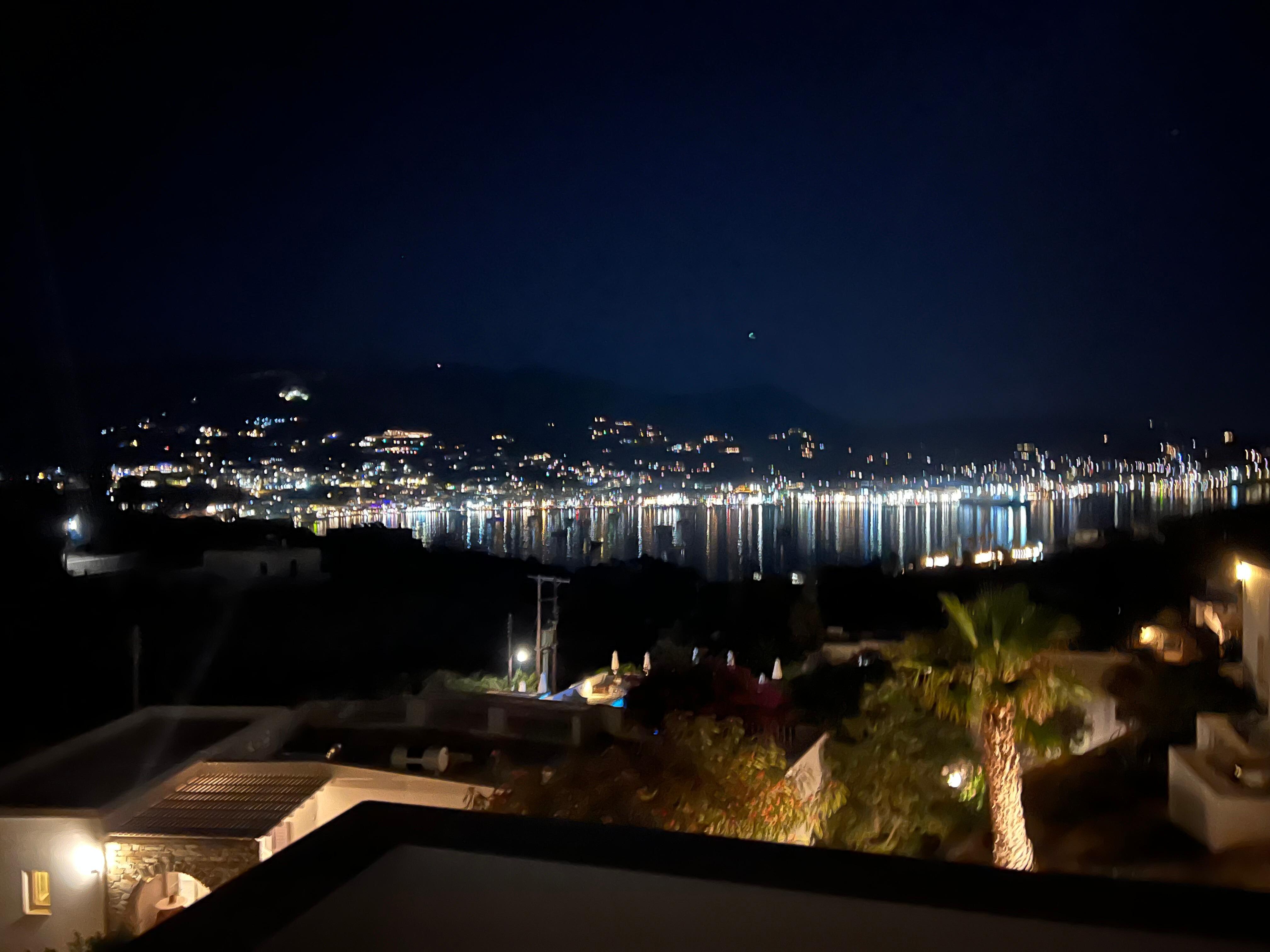 Night view of the bay from room balcony 