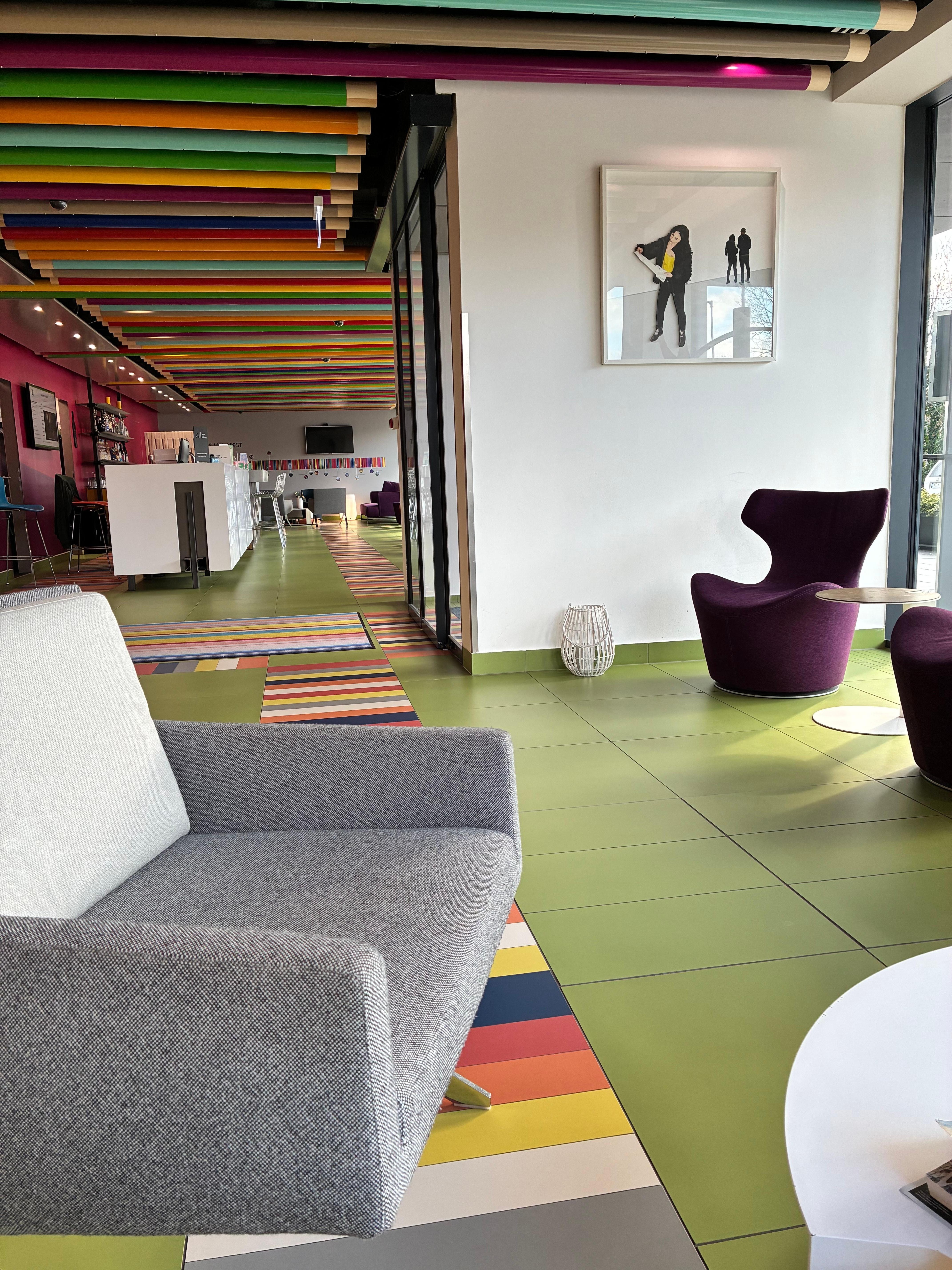 Reception area. Free tea and coffee