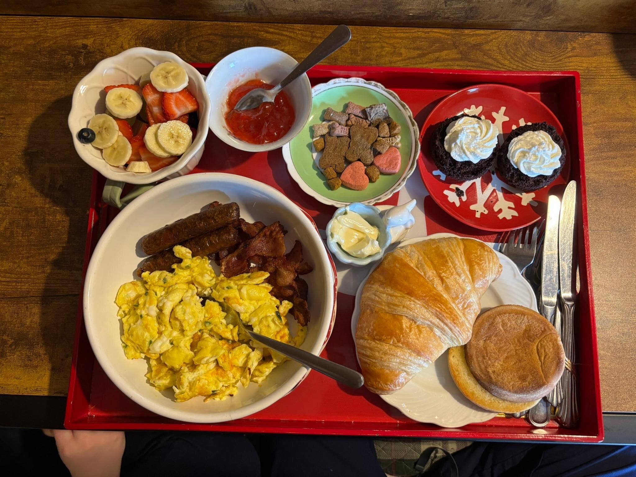 Everything was cooked to perfection, and the dog treats were an added bonus!