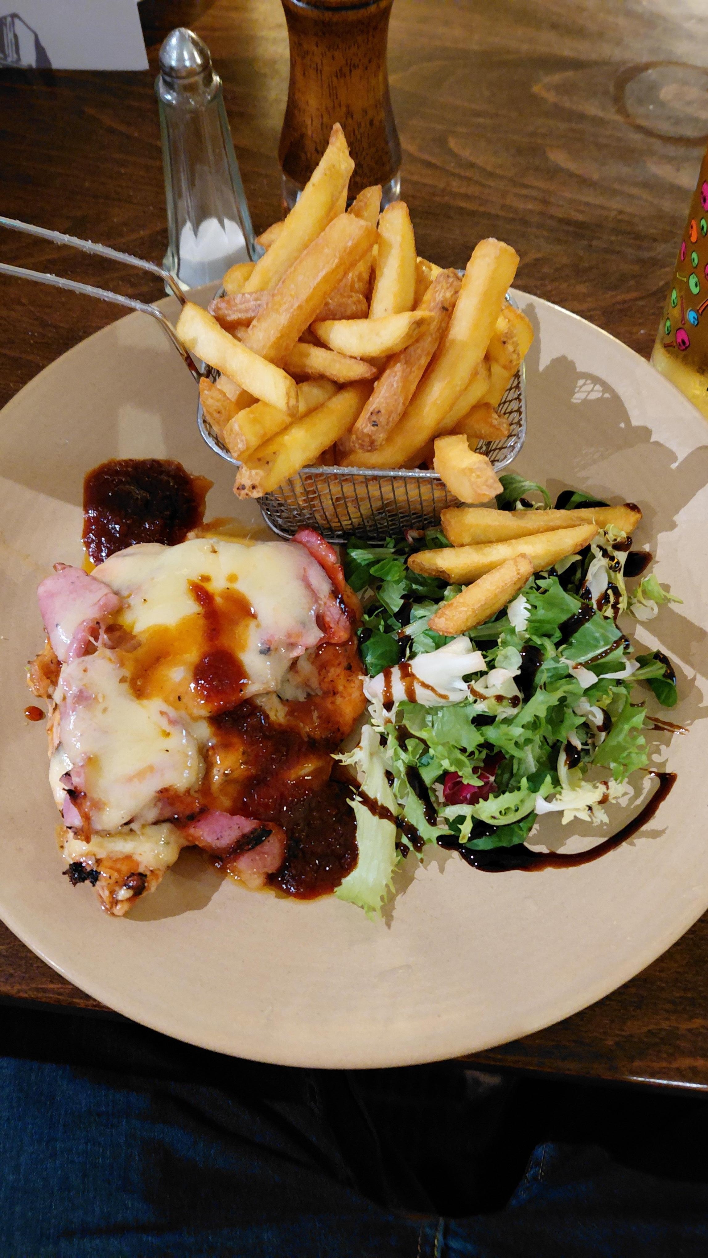 Hunters Chicken in the restaurant. Delicious!